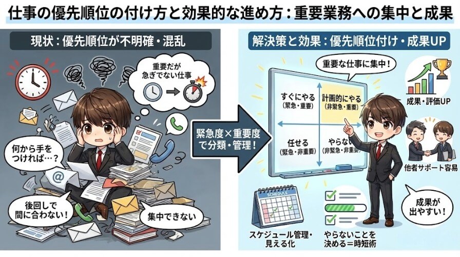 仕事の優先順位の付け方と効果的な進め方