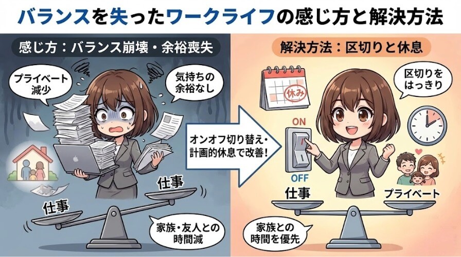 バランスを失ったワークライフの感じ方と解決方法