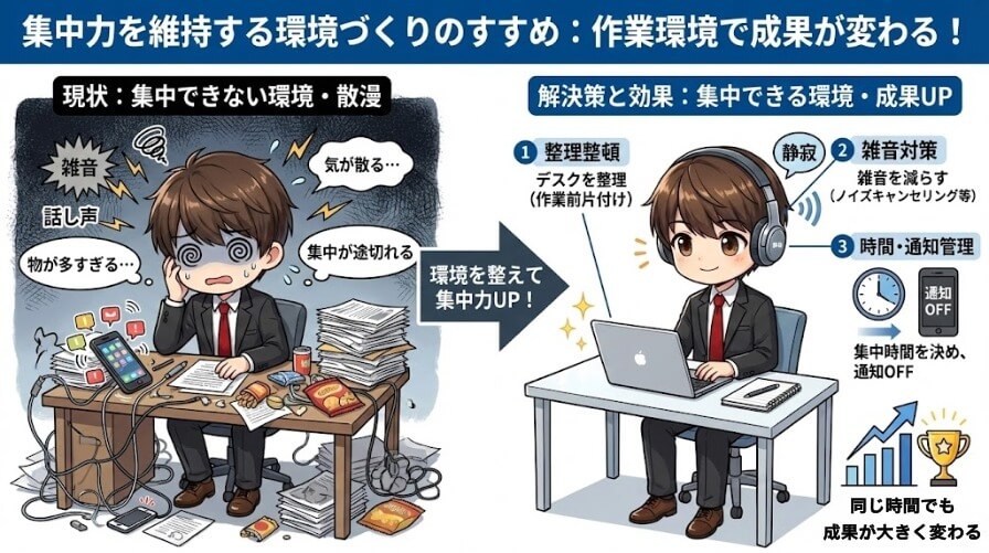 集中力を維持する環境づくりのすすめ