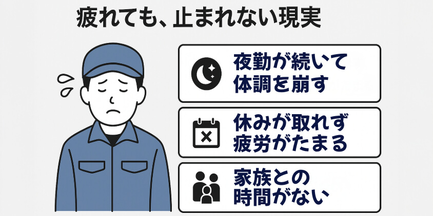 疲れても、止まれない現実
