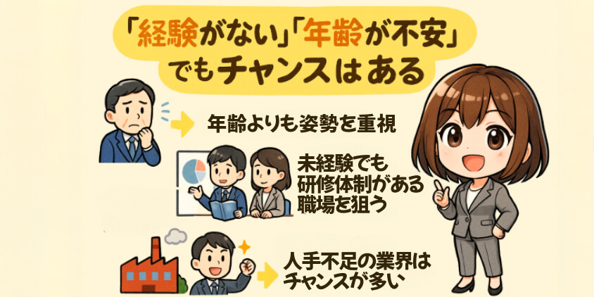 「経験がない」「年齢が不安」でもチャンスはある