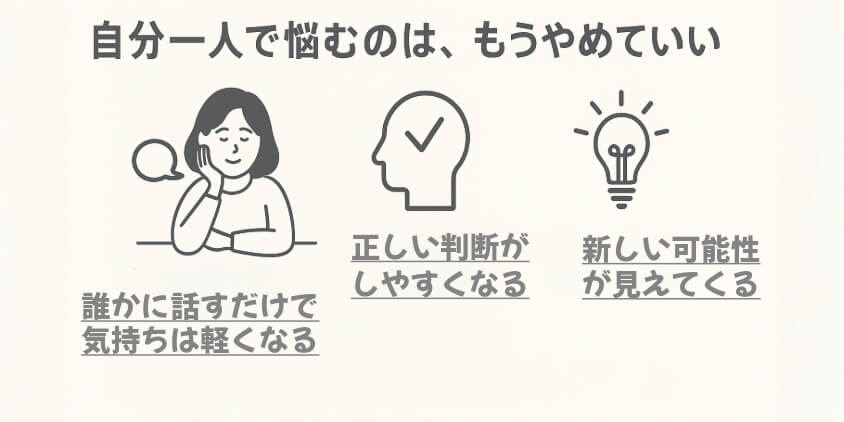 自分一人で悩むのは、もうやめてもいい