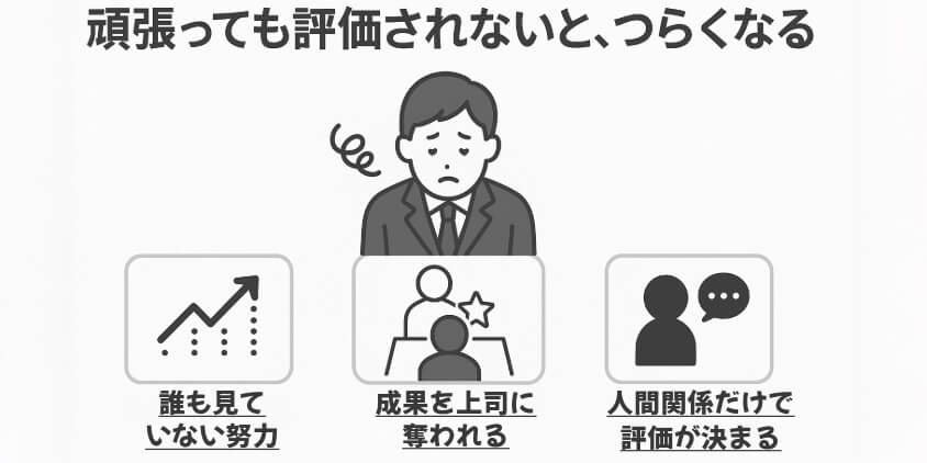 頑張っても評価されないと、誰だってつらくなる