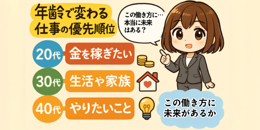 年齢を重ねるごとに働く価値観はどう変わる?
