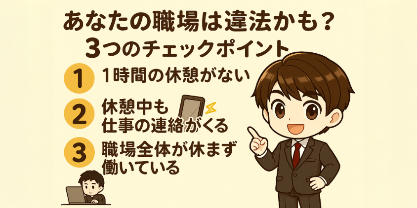あなたの職場は違法かも？3つのチェックポイント