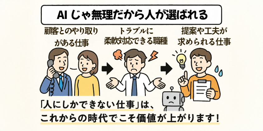 人にしかできない職種が狙い目