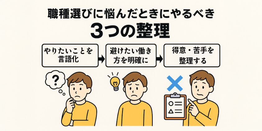 職種選びに悩んだときにやるべき“3つの整理”