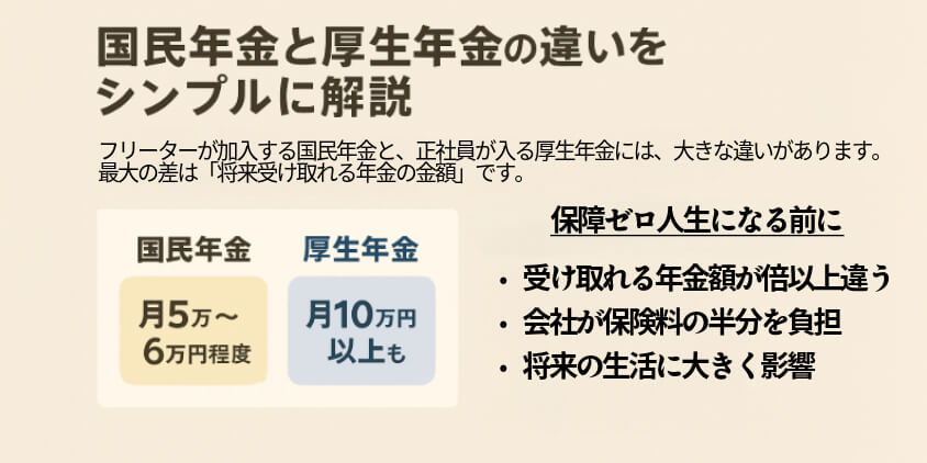 国民年金と厚生年金の違いをシンプルに解説
