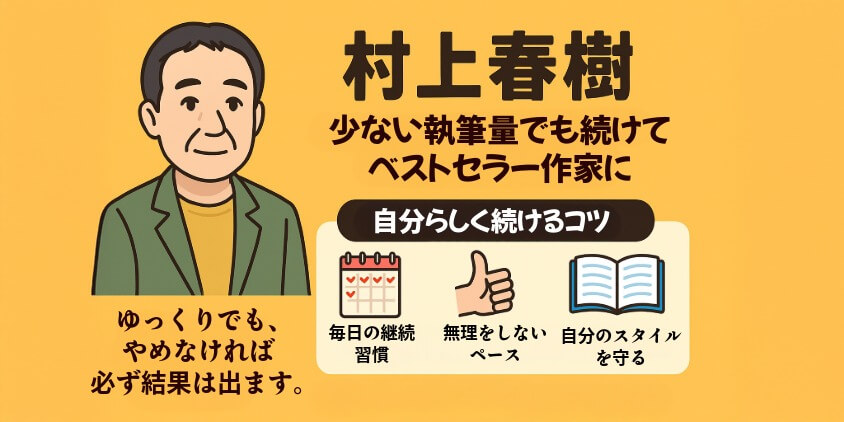 村上春樹:少ない執筆量でも続けてベストセラー作家に