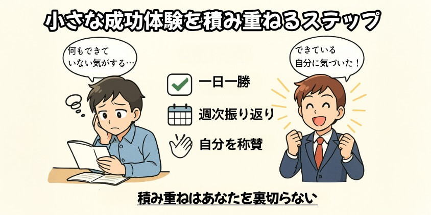 小さな成功体験を積み重ねるステップ