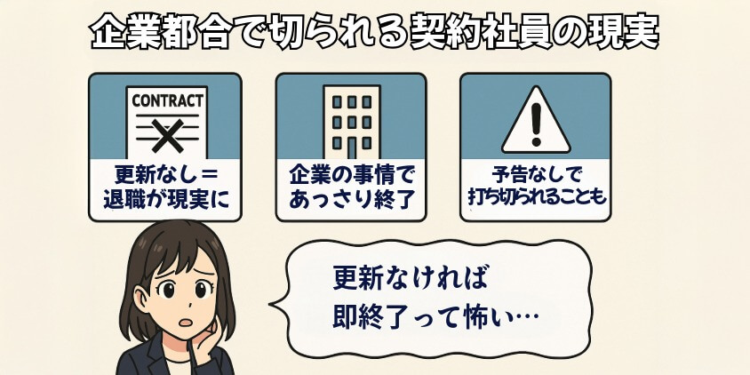 契約が切れたらすぐに仕事を失う不安がある