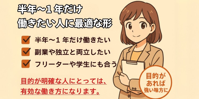 向いているのは短期間だけ働きたい人