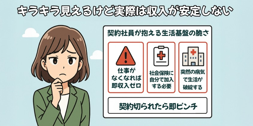 キラキラ見えるけど実際は収入が安定しない