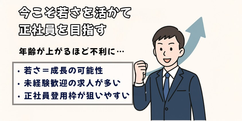 今こそ若さを活かして正社員を目指す