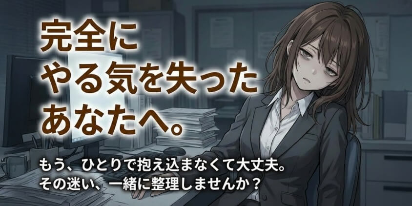【涙が落ちた朝】完全にやる気を失った仕事の3つの原因とココロが軽くなる話
