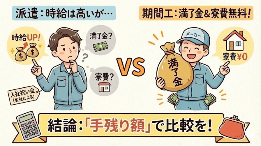 派遣社員より期間工？稼げる額と雇用形態の違い