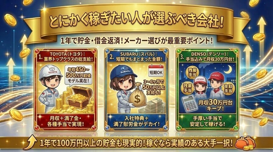 とにかく稼ぎたい人が選ぶべき会社