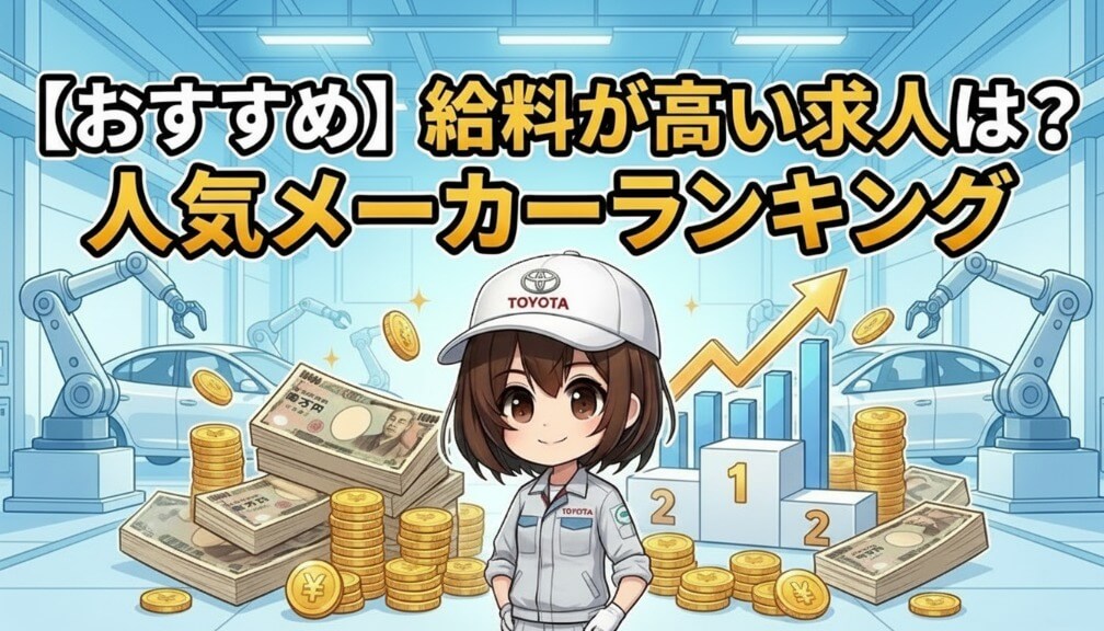 【おすすめ】給料が高い求人は？人気メーカーランキング