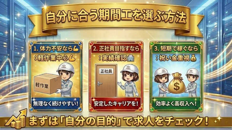 自分に合う期間工を選ぶ方法