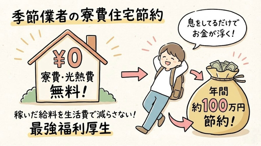 家賃0円の最強福利厚生！生活費を極限まで下げる
