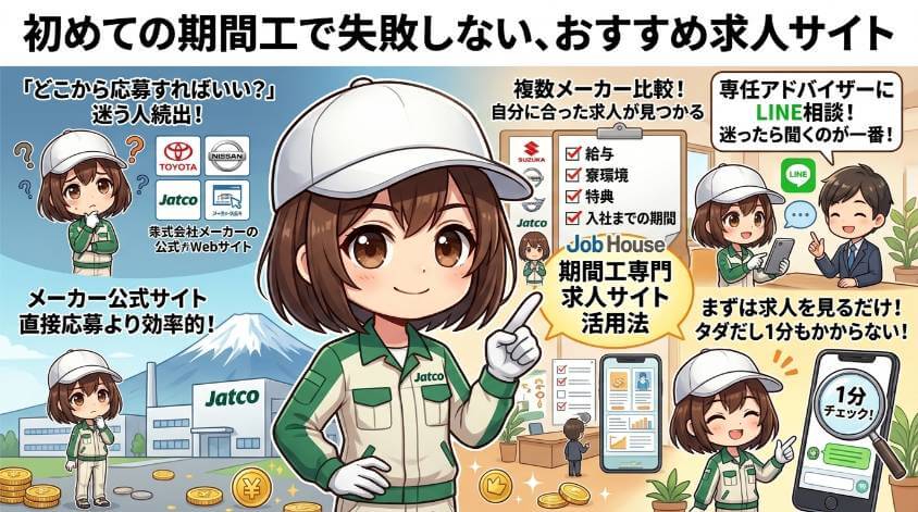 初めての期間工で失敗しない、おすすめ求人サイト