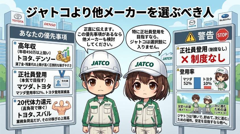 ジヤトコより他メーカーを選ぶべき人