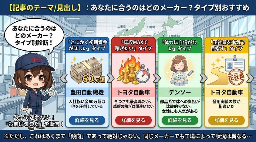 あなたに合うのはどのメーカー?タイプ別おすすめ