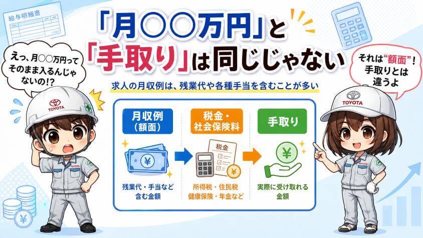 「月◯◯万円」と「手取り」は同じじゃない