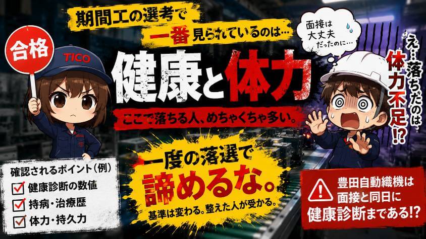 健康状態・体力——生産現場の仕事である以上、中心になるとされる