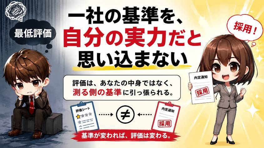一社の基準を、自分の実力だと思い込まない