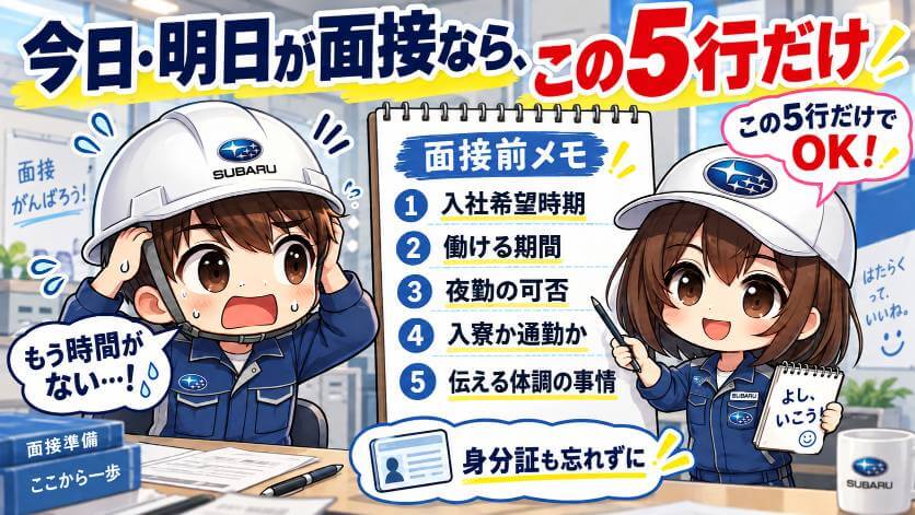 今日・明日が面接なら、この5行だけ