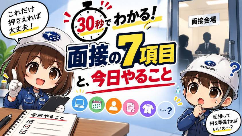 30秒でわかる｜面接の7項目と、今日やること
