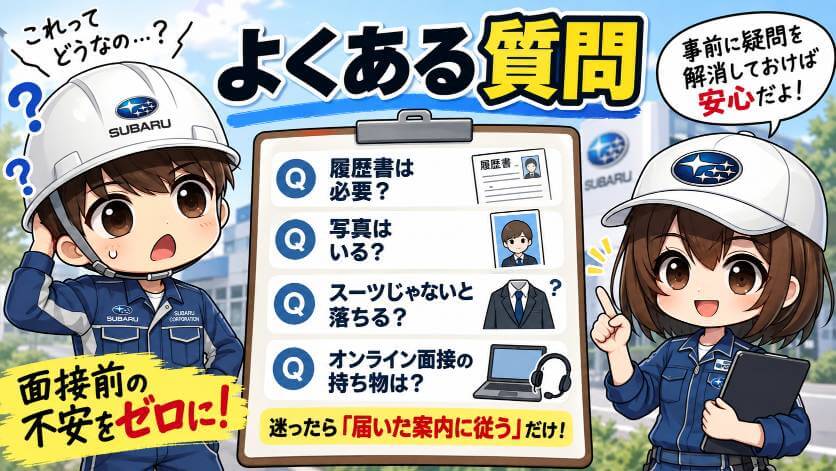 よくある質問スバル 期間工 面接